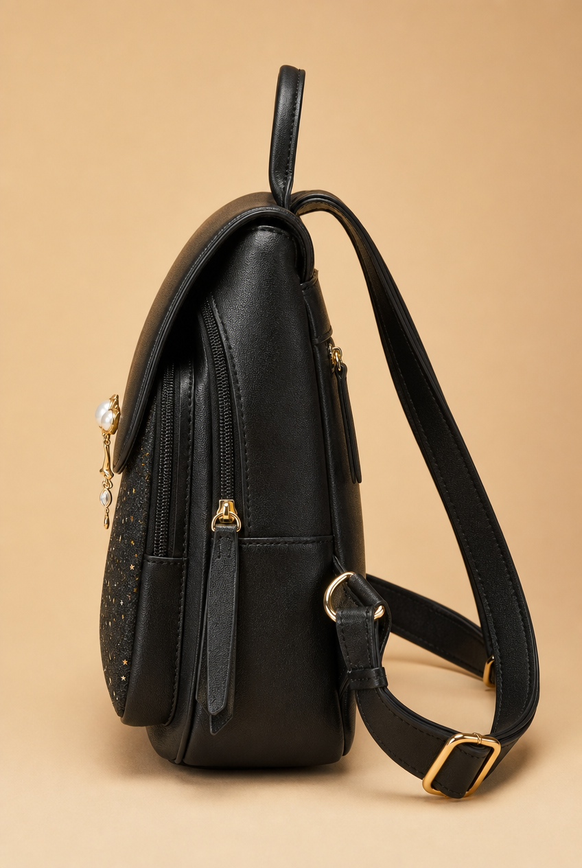 Foxer Tempo Leather Backpack - side view