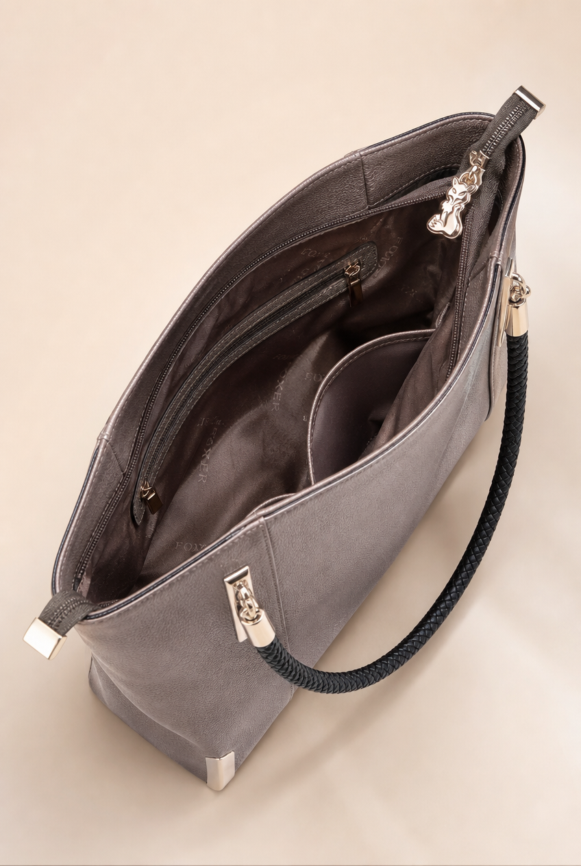 Foxer Poise Leather Handbag - interior view