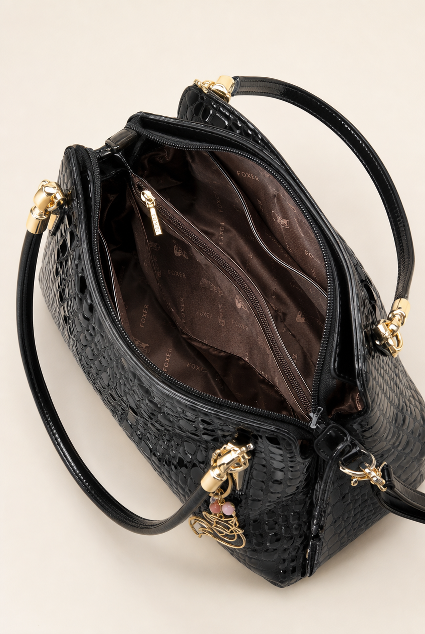 Foxer Vogue Leather Handbag - interior view