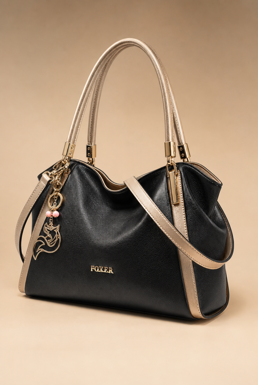 Foxer Element Leather Handbag - front view