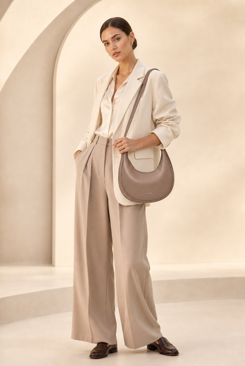 Foxer Crescendo Leather Handbag