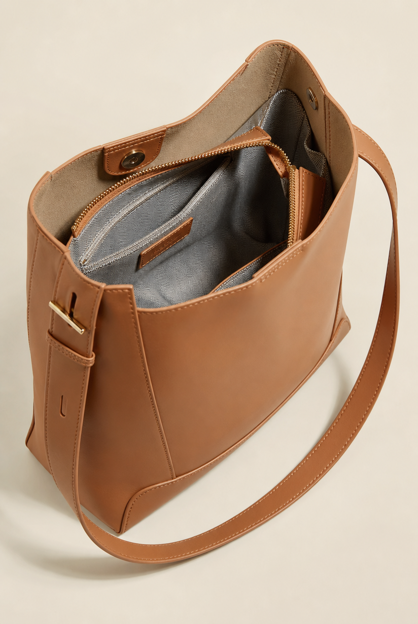 Foxer Aurum Leather Handbag - interior view