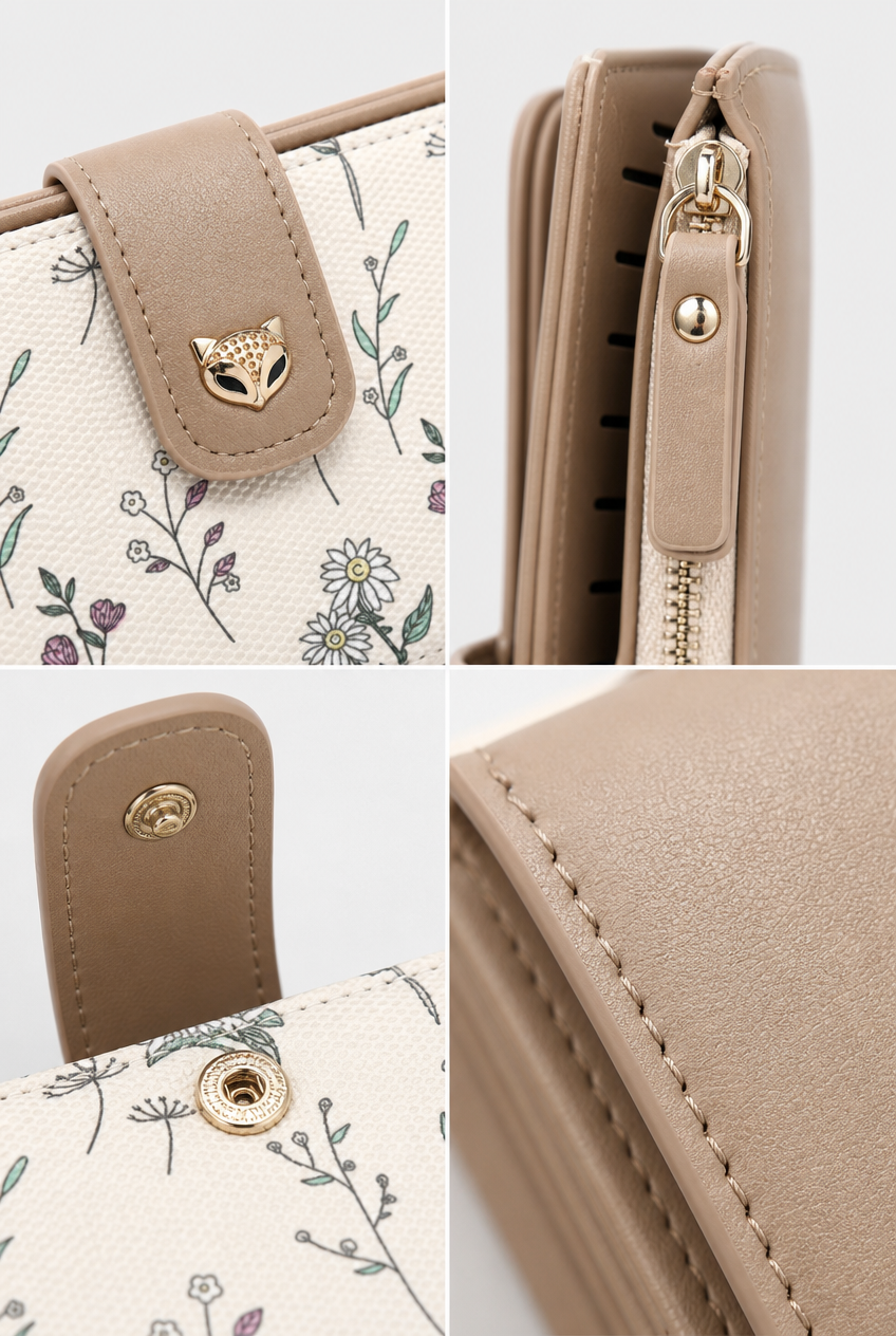 Foxer Nocturne Leather Wallet - detail view