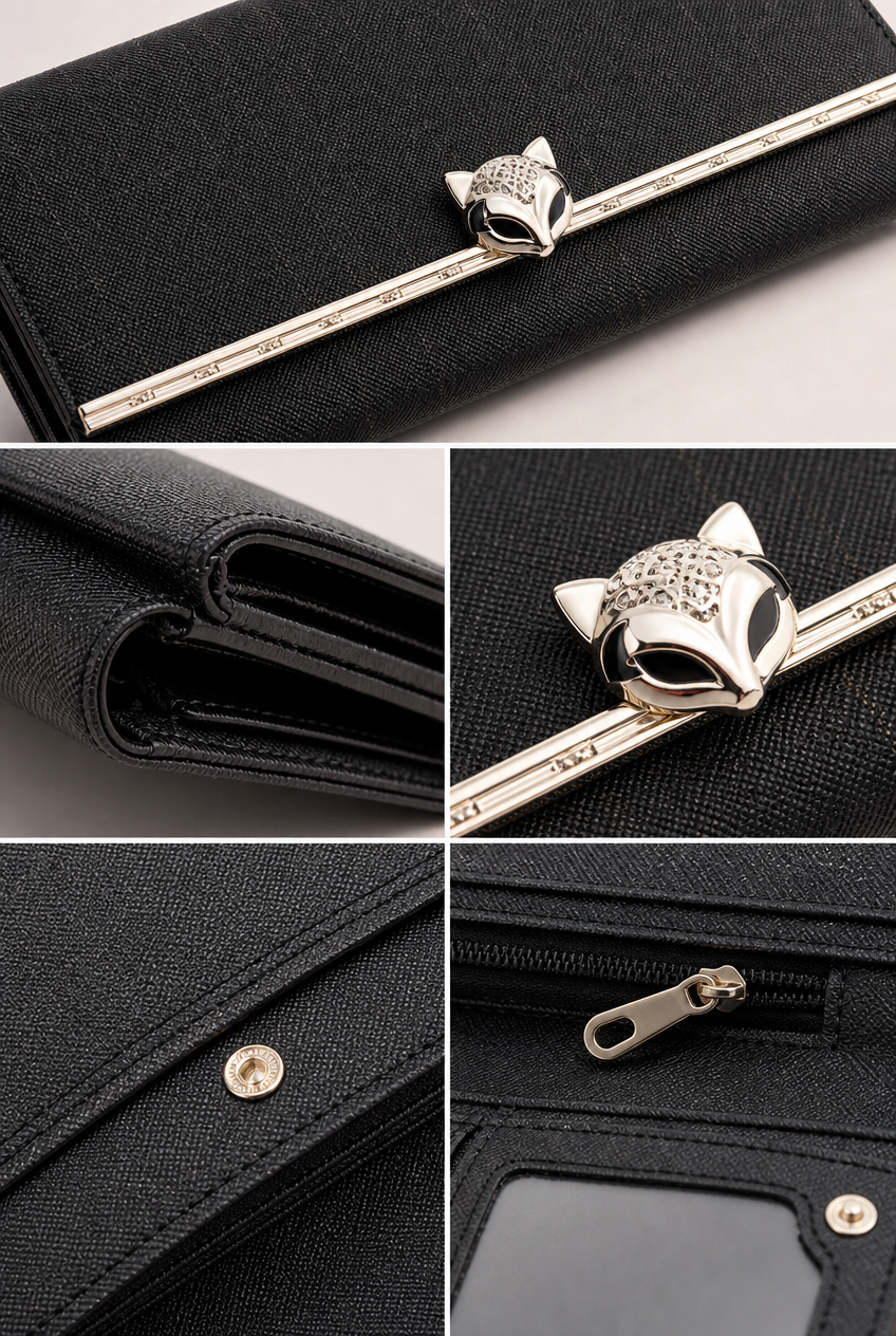 Foxer Eclat Leather Wallet - interior view