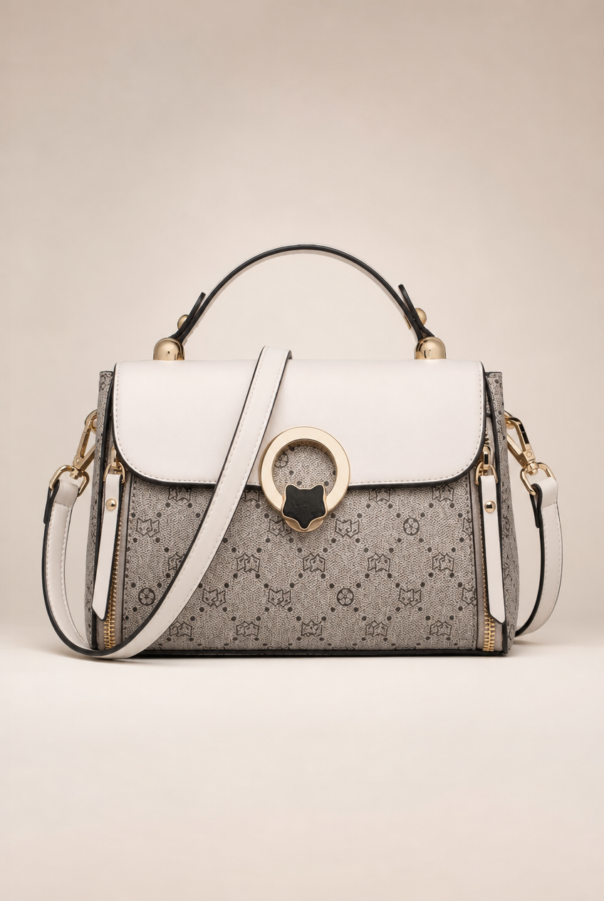 Foxer Facette Leather Handbag - front view