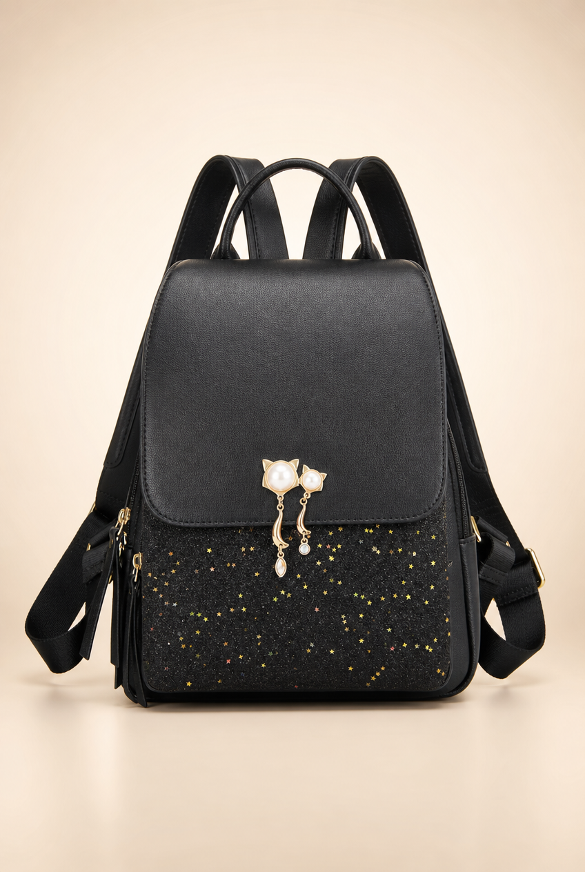 Foxer Tempo Leather Backpack - front view