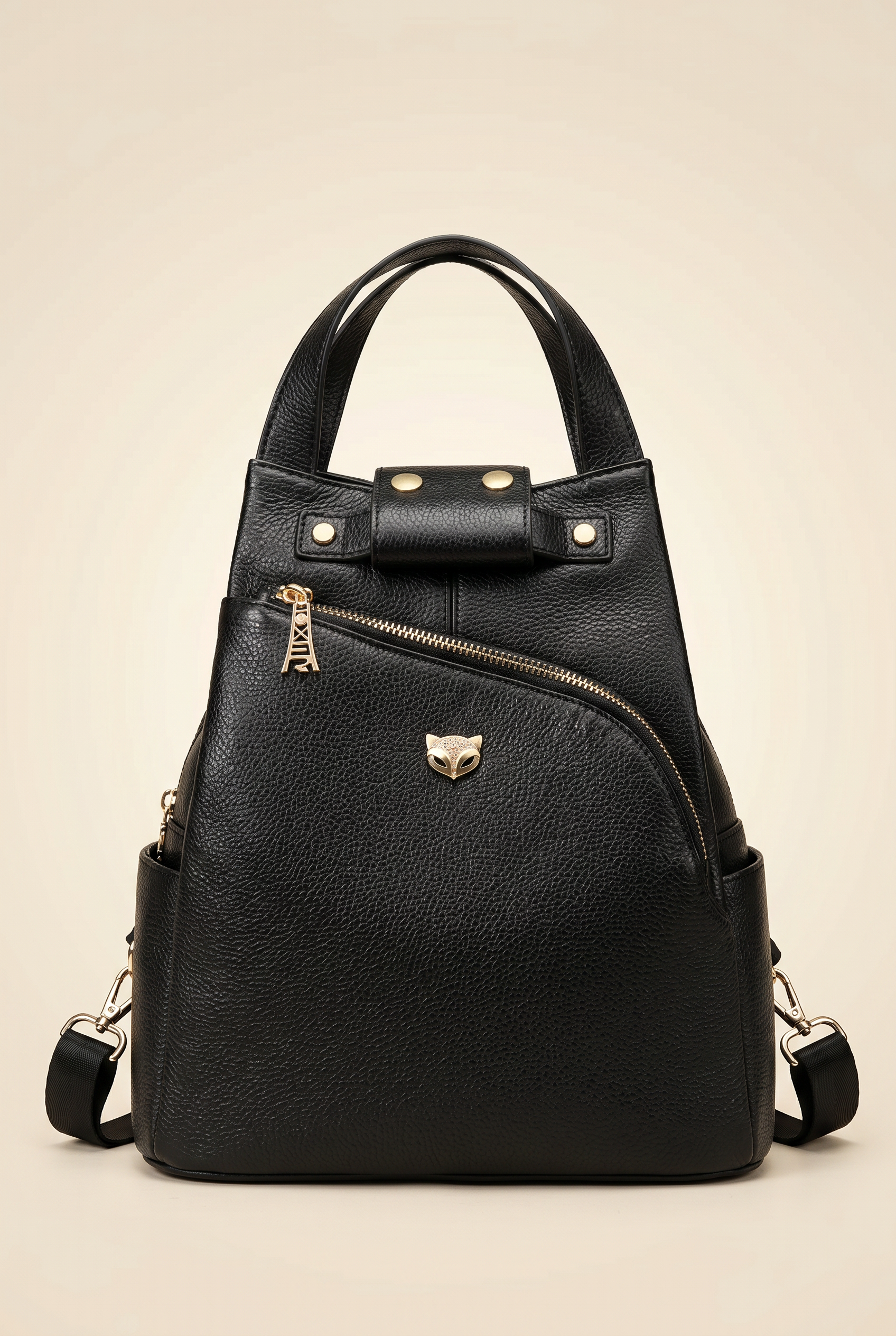 Foxer Vantage Leather Backpack - front view