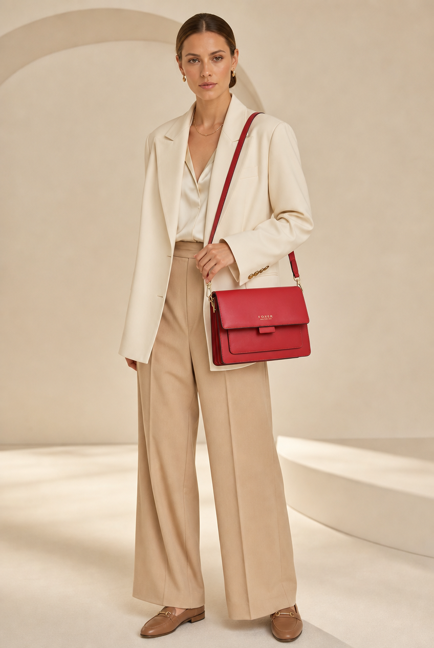 Foxer Allure Leather Handbag - interior view