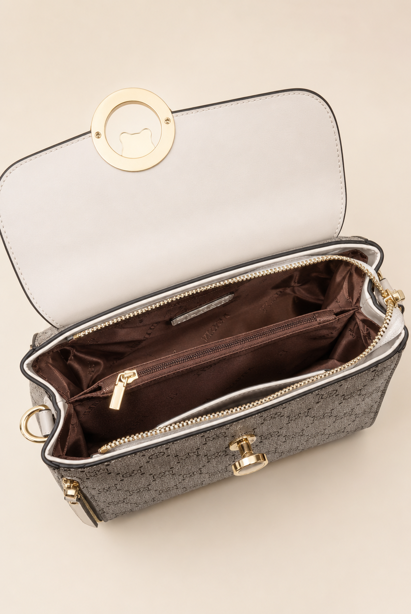 Foxer Facette Leather Handbag - interior view