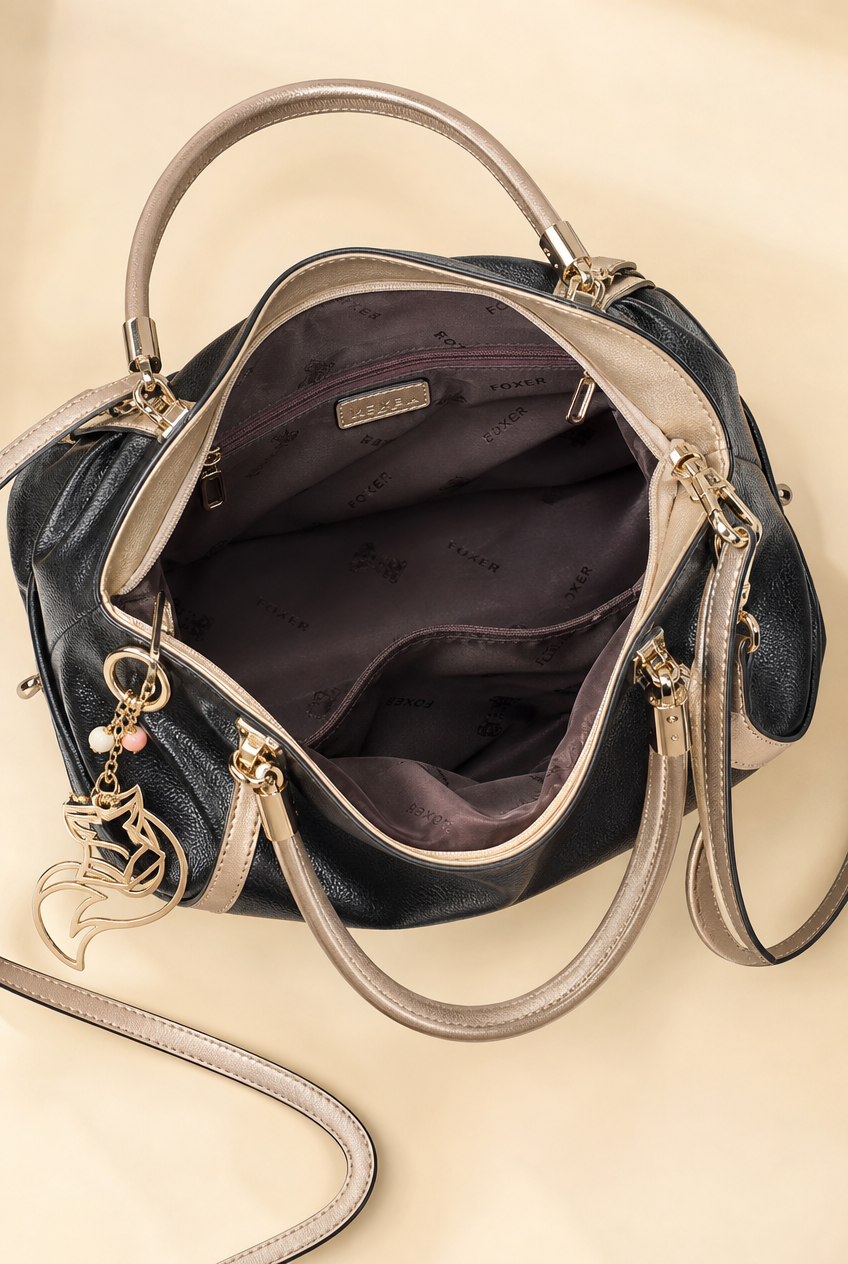 Foxer Element Leather Handbag - interior view