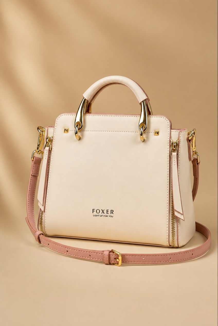 Foxer Grandeur Leather Handbag - front view