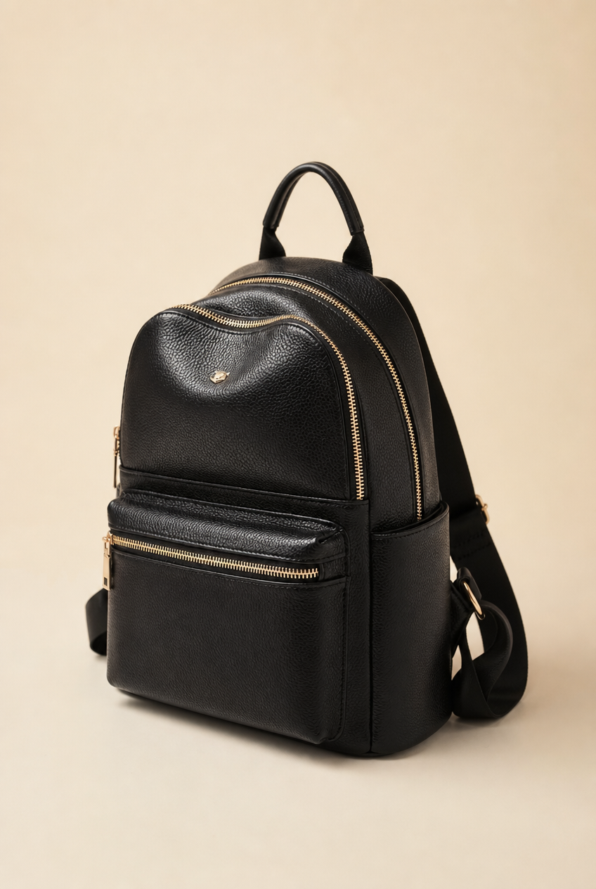 Foxer Cache Leather Backpack - side view