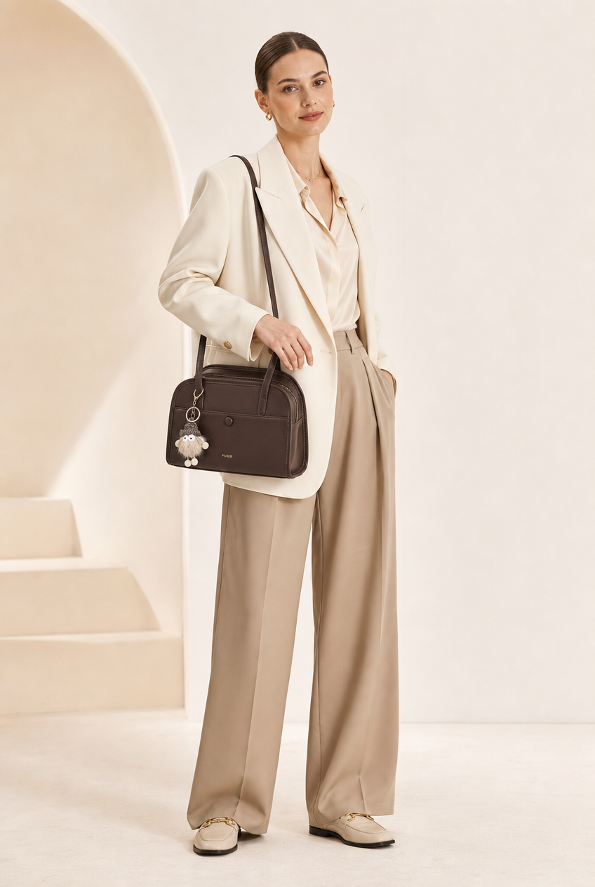 Foxer Muse Leather Handbag - interior view