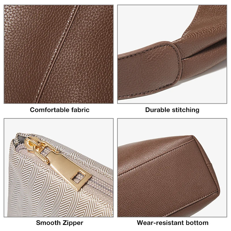 Bolsa de Ombro Feminina FOXER Minimalista em Couro Rachado 2026 Nova Bolsa Hobo Casual Sólida Feminina Bolsa Tote Diária Feminina