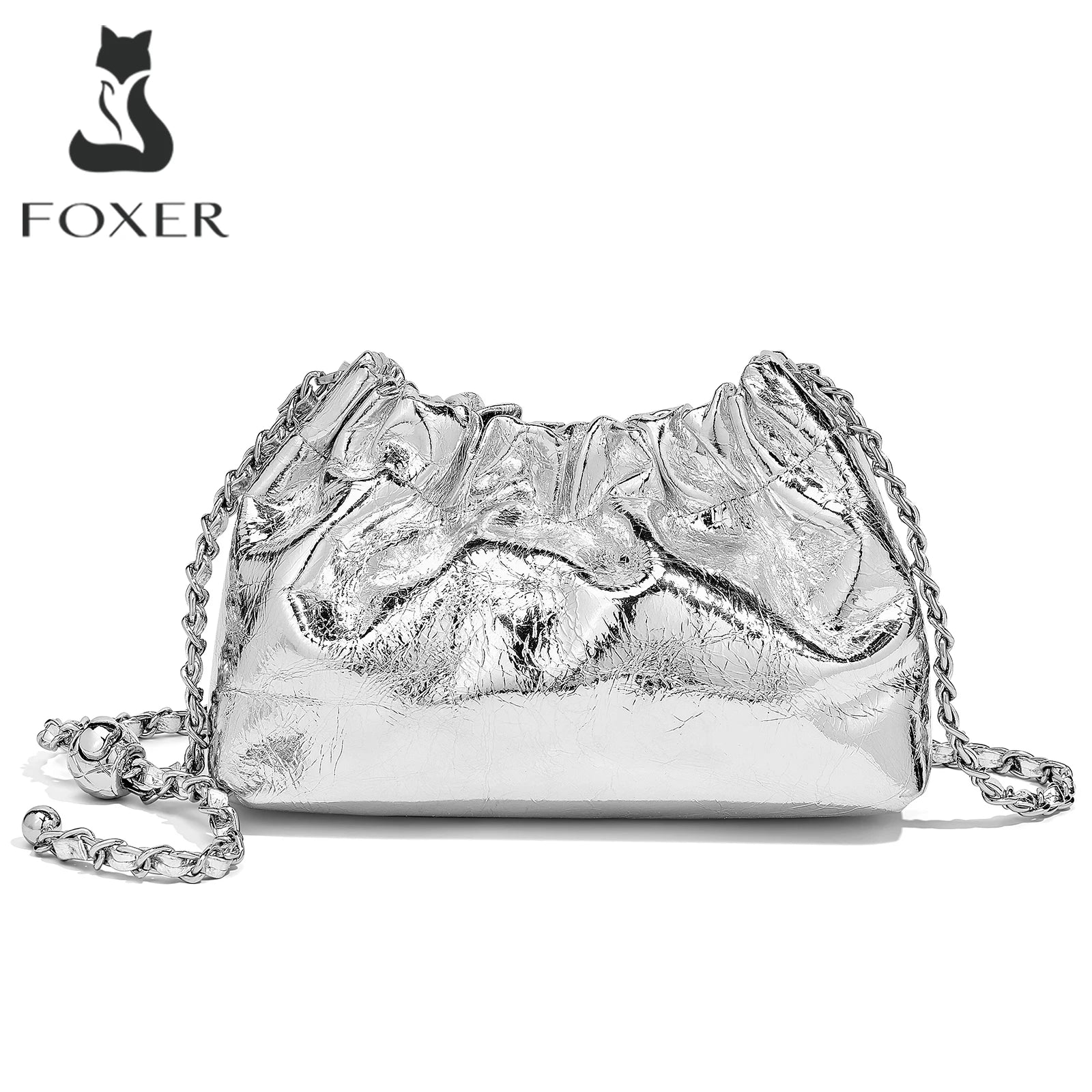 Foxer bolsa de ombro pequena feminina de couro genuíno, mini bolsa crossbody, presente perfeito para esposa, namorada