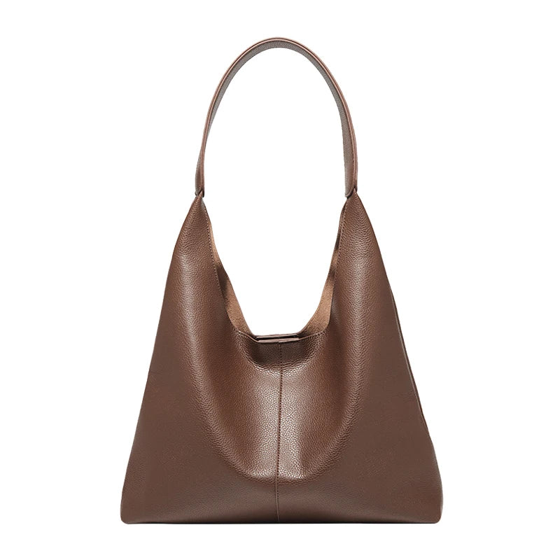 Bolsa de Ombro Feminina FOXER Minimalista em Couro Rachado 2026 Nova Bolsa Hobo Casual Sólida Feminina Bolsa Tote Diária Feminina